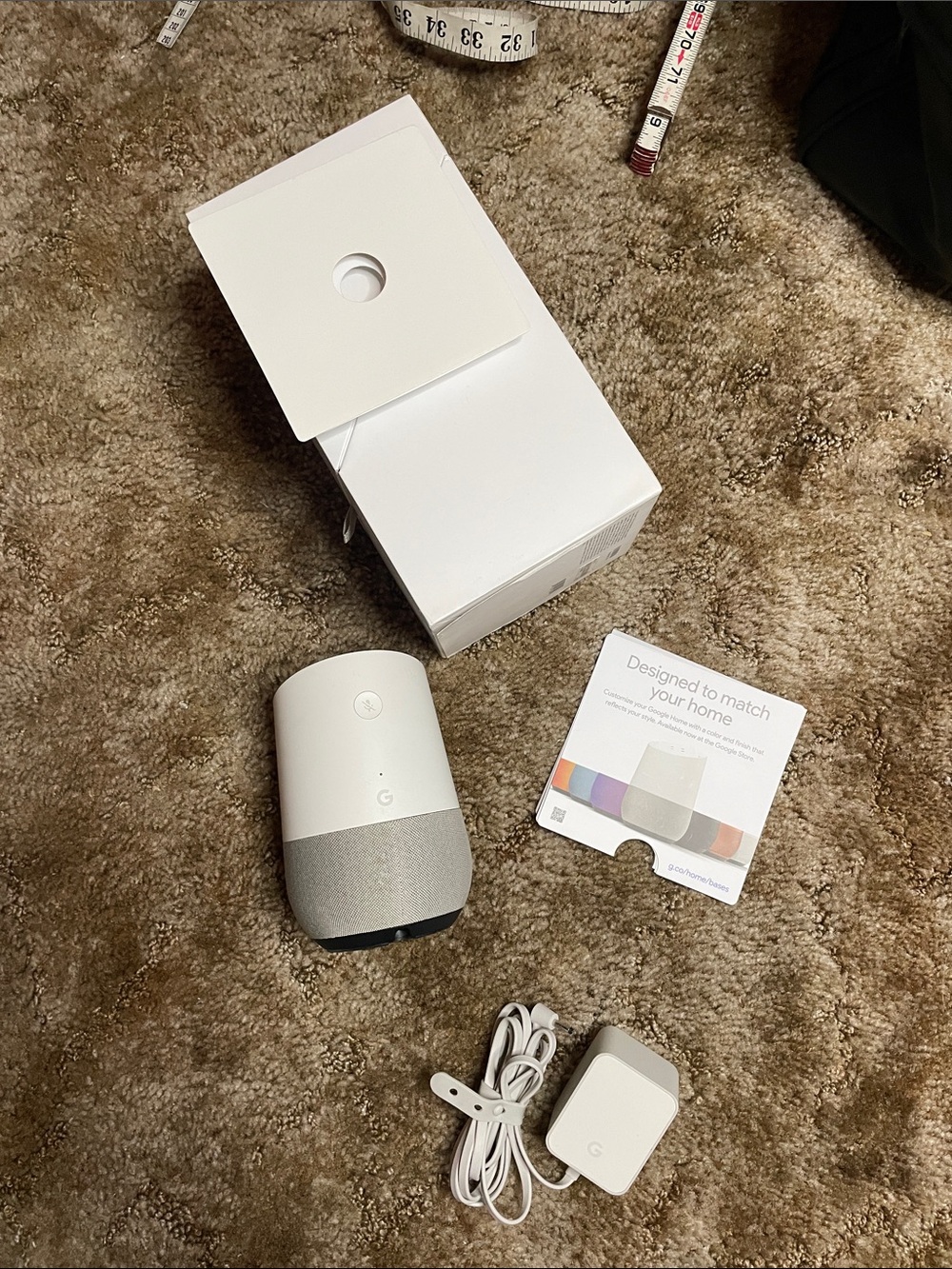 Google Home Smart Speaker 1st Gen Voice Assistant WiFi Bluetooth White